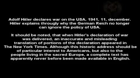 Adolf Hitler’s declaration of war on the US in English