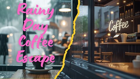 Rainy Day Cafe Ambience | Cozy Coffee Shop in a Rainy Street | Relaxing Background Sounds