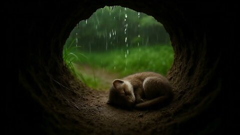 RAIN IN ANIMAL BURROW • SLEEPING BABY WEASEL | COZY RAIN SOUNDS