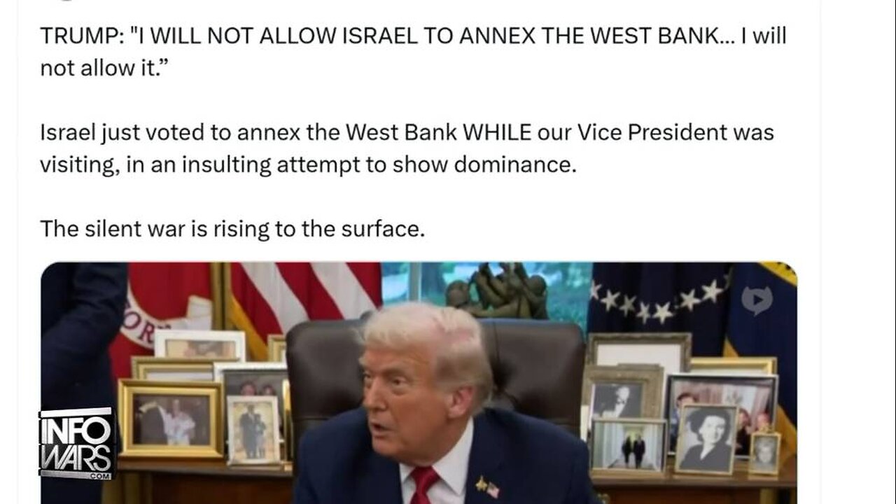 BREAKING: President Trump Says He Will Oppose & Block Israel Permanently Occupying