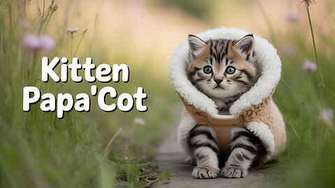 Kitten make papa,scot with wool