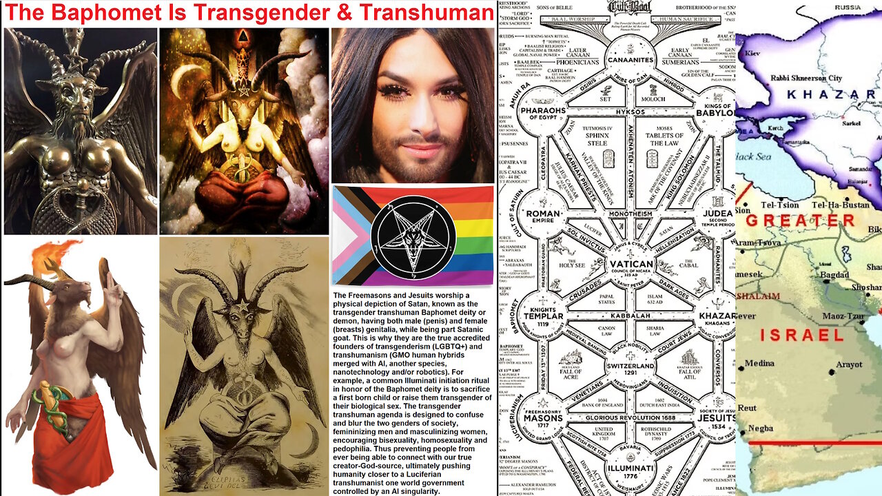 Lucifer Baphomet Transgender Transhuman Fake Jews illuminati freemasons jesuits