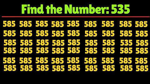 Can You Find the Number "535"? Test your eyes. Focus your mind. Number Challenge.