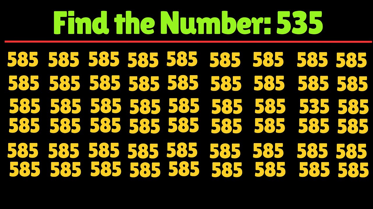 Can You Find the Number "535"? Test your eyes. Focus your mind. Number Challenge.