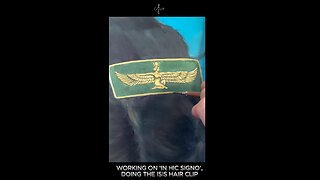 Working on My Oil Painting 'In Hoc Signo' - Isis Hair Clip