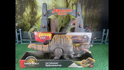 New Jurassic World Rebirth Dinosaur Toys Tail Thrasher Spinosaurus Unboxing Mattel Dino Toys