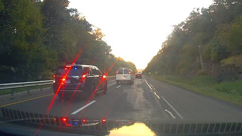 Van Cuts Off Unmarked State Trooper and Gets Pulled Over