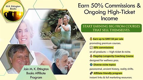 Join M. K. Ettington Books Affiliate Program – Earn 50% Commissions & Ongoing High-Ticket Income