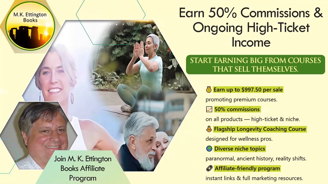 Join M. K. Ettington Books Affiliate Program – Earn 50% Commissions & Ongoing High-Ticket Income