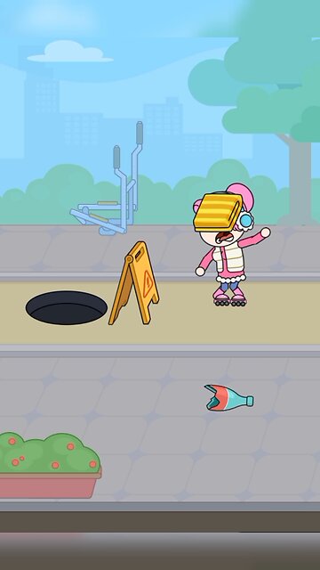 A cloth stuck in his eye… and he fell into a hole! #shorts