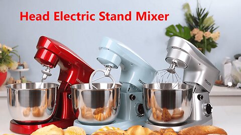 Head Electric Stand Mixer, 3-In-1 Kitchen Mixer with Bowl