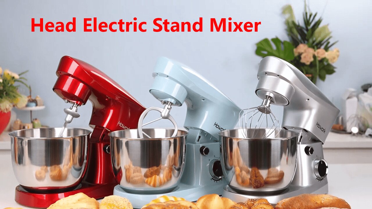 Head Electric Stand Mixer, 3-In-1 Kitchen Mixer with Bowl