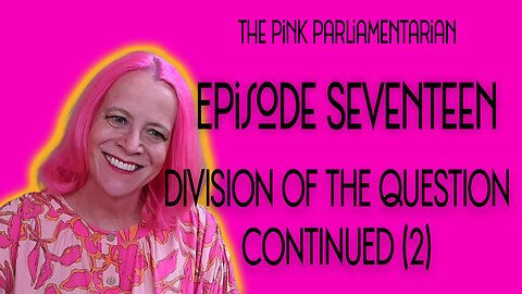 Division of the Question Cont'd - The Pink Parliamentarian Ep. 17