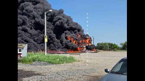 🔥 Belgorod region, a fuel tanker on fire!