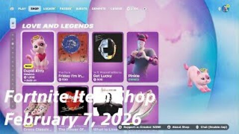 Fortnite Item Shop|February 7, 2026(*New* Cupid Kitty Sidekick & Kicks)