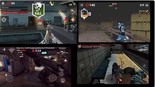 This is Me Playing Dead Fire/Dead Trigger/Gun Trigger Zombie/ZHunter2 Game in 4 Screen Play