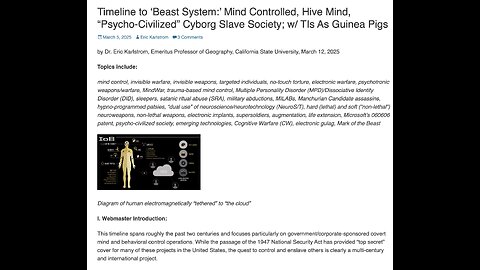 Timeline to ‘Beast System:’ Mind Controlled, Hive Mind, “Psycho-Civilized” Cyborg Slave Society