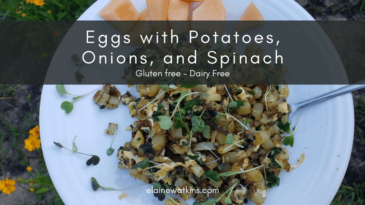 Eggs with Potatoes, Onions, and Spinach Breakfast