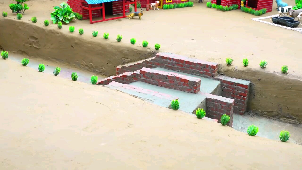 diy_tractor_making_mini_2_compartment_dam_with_bricks_science_project___rc_tractor__
