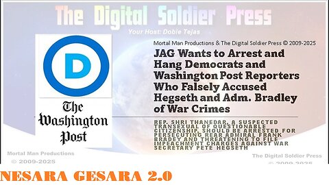 JAG Wants to Arrest and Hang Democrats and Washington Post Reporters