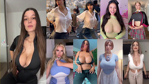Huge Boobs / No Bra / Hard Nipples 46 - Big bank tiktok challenge ❤️‍ClipchampGirls 2025