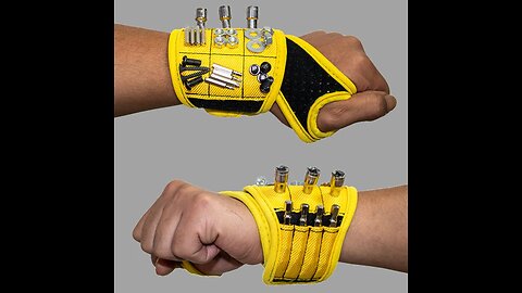 Magnetic Wristband with Screw, Drill Bit, and Nail Holder, for DIY, Carpenters, Mechanics, and More