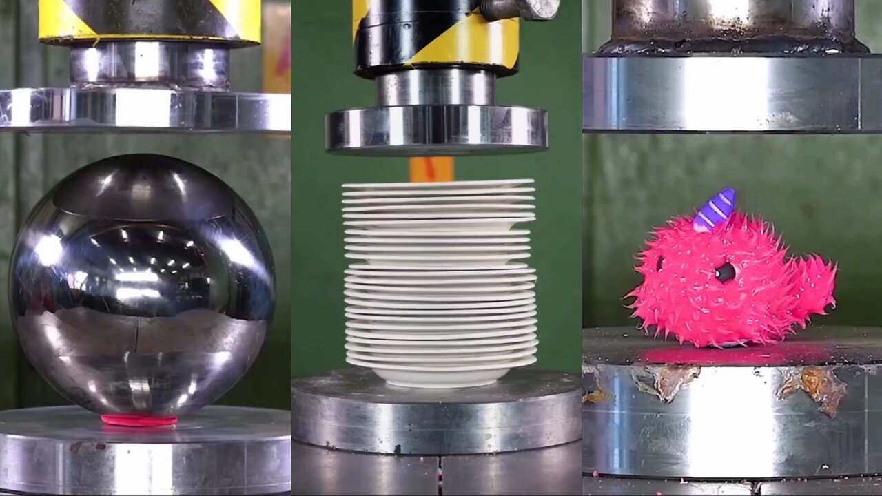 #Hydraulic_piston_versus_bowling_ball_ASMR🔥💀