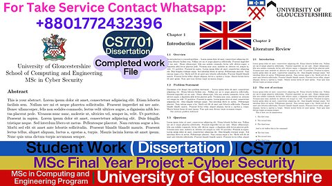 Client Work (Dissertation) | CS7701MSc Cyber Security Final Project | University of Gloucestershire