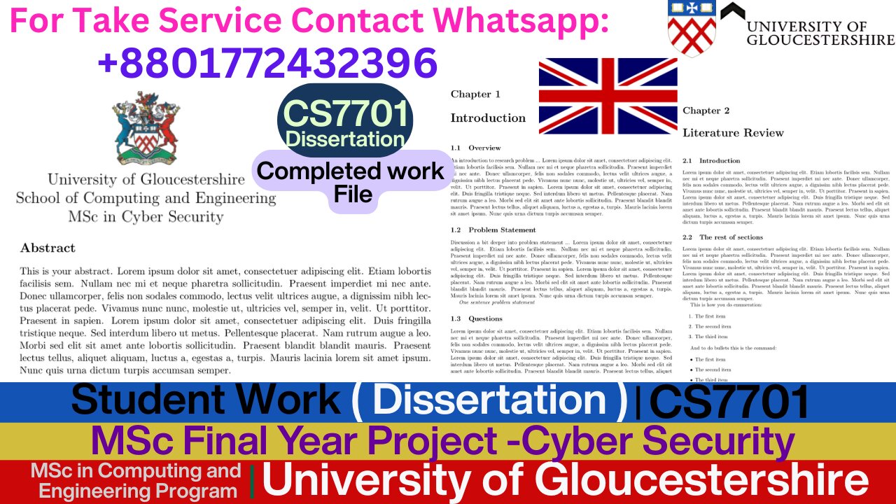 Client Work (Dissertation) | CS7701MSc Cyber Security Final Project | University of Gloucestershire