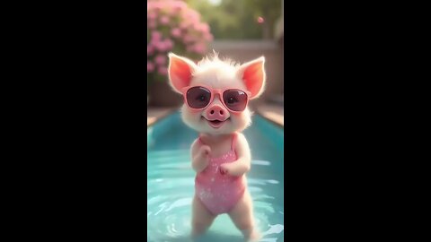 Funny baby pig
