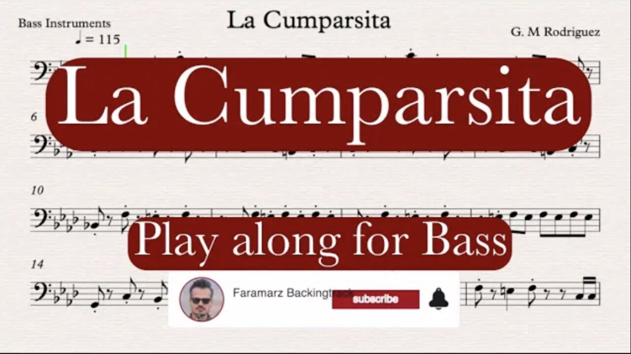 La Cumparsita - Rodriguez | Play along for Bass Instruments