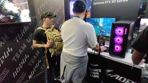 Rumble streamers training console players, testing games & performance on Aorus desktops @ DreamHack