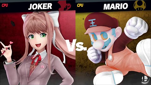 Monika (Joker) vs 7 GRAND DAD Mario [Angel David SSBU Member Request) -By El_Tar0/NinjaGrump