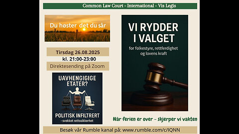 26.8.25: Stortingsvalget 2025. Vi rydder fram sannheter