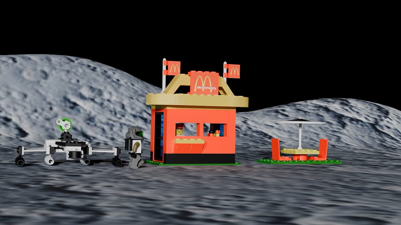 3D Lego Animation - Moon Burgers Gone Wrong!