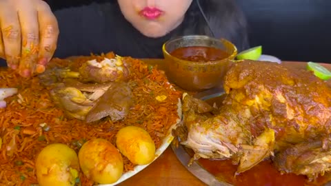 ASMR_Eating_Spicy_Schezwan_Friedrice,whole_chicken_curry,Eggs__Food_videos