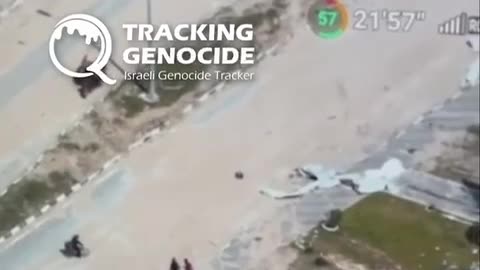 “Footage shows Israeli occupation soldiers celebrating after killing and bombing unarmed Palestinian civilians using drones in the Gaza Strip.”