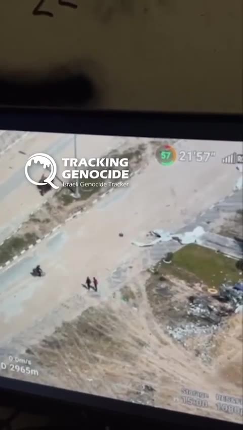 “Footage shows Israeli occupation soldiers celebrating after killing and bombing unarmed Palestinian civilians using drones in the Gaza Strip.”