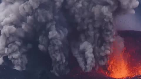 INCREDIBLE ERUPTION IN ICELAND, DRONE HIGH QUALITY VIDEO