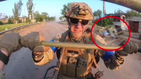 Ukrainian Soldier Shakes Off Incoming Russian Drone to the Head