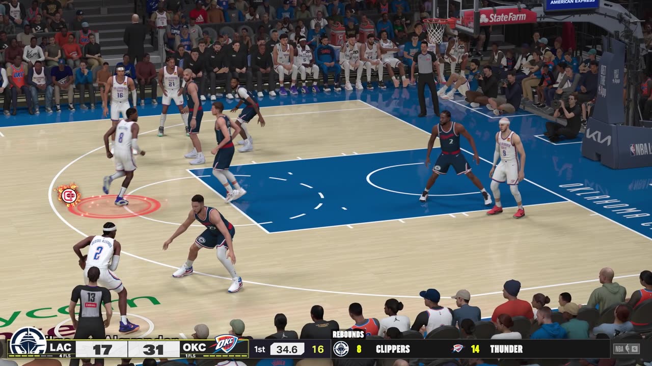 NBA 2k25 Oklahoma City Thunder Franchise Game 11 Clippers Vs Thunder CPU Vs CPU