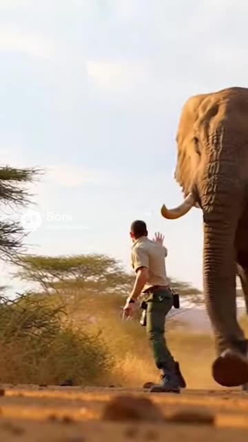 Elephant Charge! Close Call