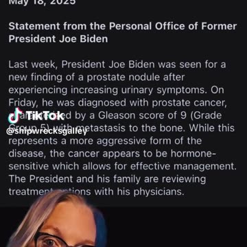 Shipwreck - Joe Biden diagnosed with Prostate Cancer