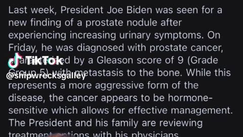 Shipwreck - Joe Biden diagnosed with Prostate Cancer