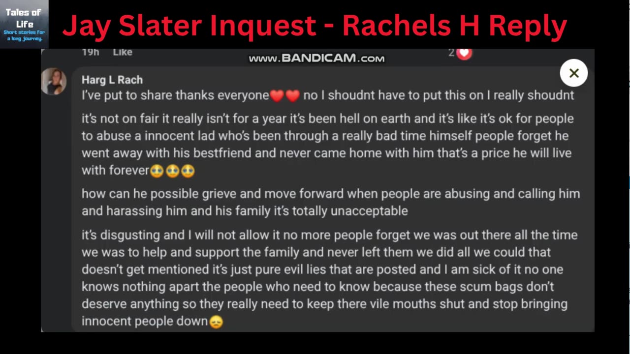 Jay slater inquest rachel zak n ayub replys