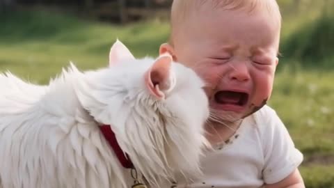 Cat stop the boy from Crying 🥹🐈