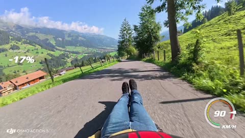 POV Street Luge Down Narrow Mountain Road
