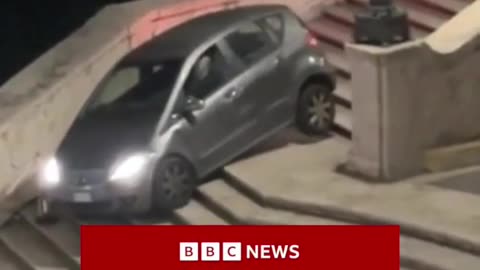 😱🚗 80-Year-Old Drives Down Spanish Steps & Gets Stuck! | FunFM