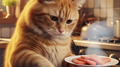 A Cat Chef’s Secret to the Perfect Grilled Salmon #kittens #cat #funny