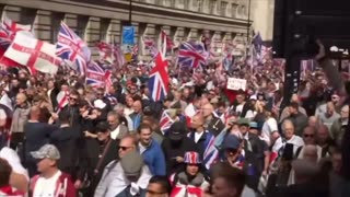 Massive crowds march in London for the "Unite the Kingdom" rally for free speech.